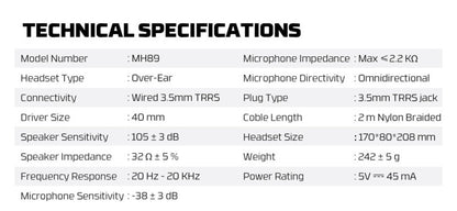 Casque de jeu haut de gamme Fantech VALOR MH89
